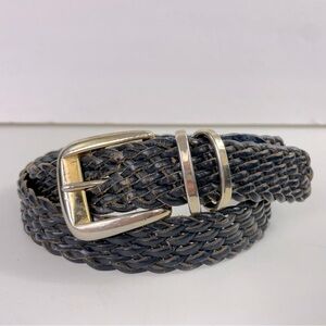 Talbots Navy Blue Braided‎ Leather Belt
